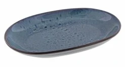 Oldenhof 1821 Ovale Serveerschaal ø 30,5 X 21 Cm Aardewerk Indigo Spickel Blauw