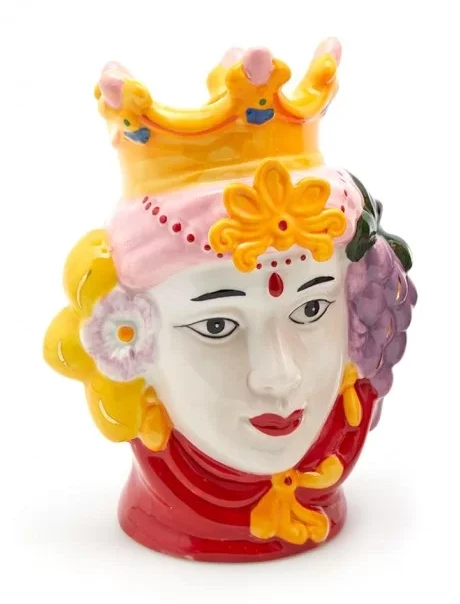 Oldenhof Siciliaans Hoofd Vrouw M ø 12 Cm X 17 Cm Aardewerk Roze Rood 1 Oldenhof Siciliaans Hoofd Vrouw M ø 12 Cm X 17 Cm Aardewerk Roze Rood