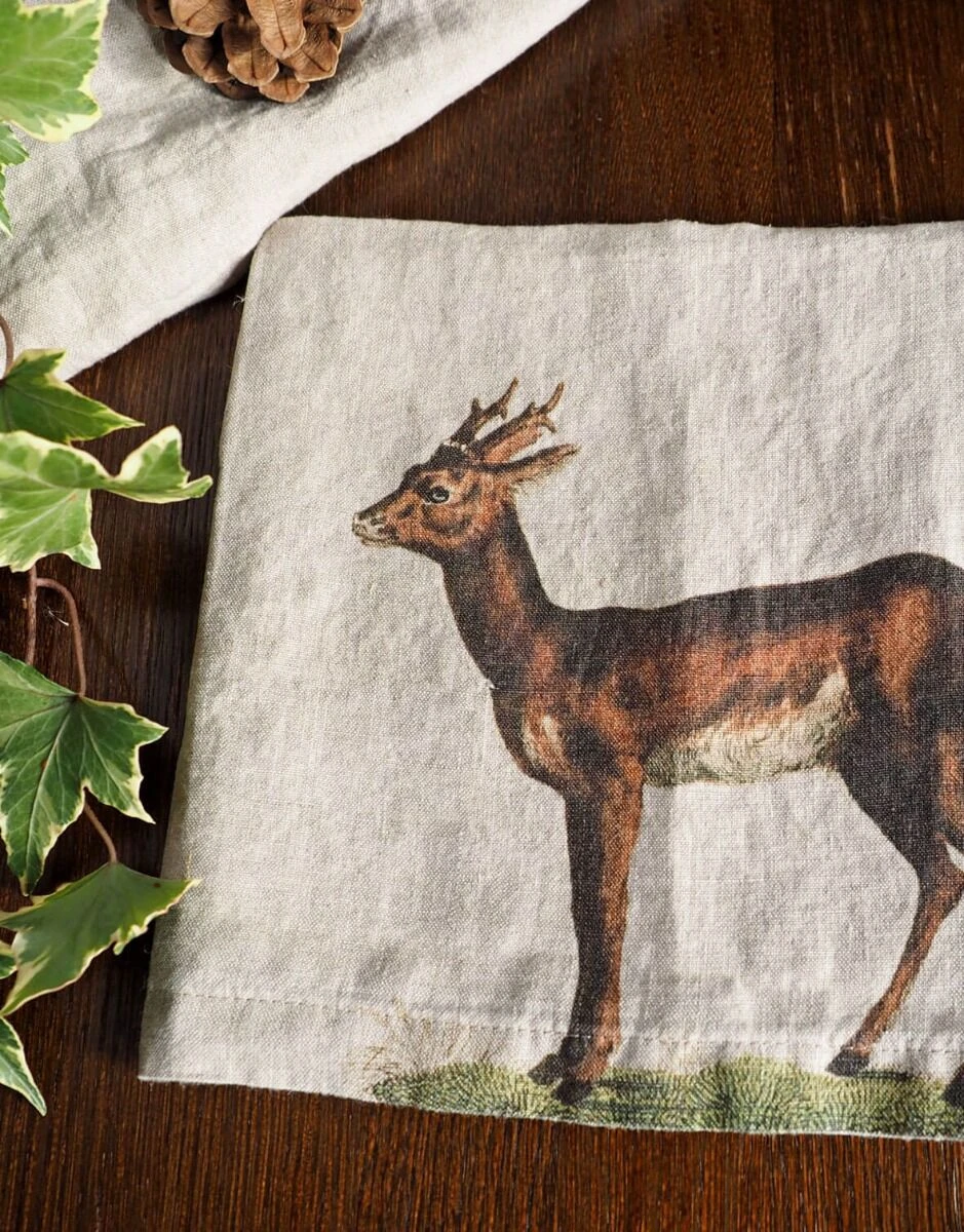 Oldenhof Wild Animals Servet 45 X 45 Cm Linnen 6 Stuks 2 Oldenhof Wild Animals Servet 45 X 45 Cm Linnen 6 Stuks - Afbeelding 2