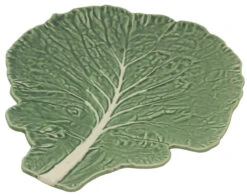 Bordallo Koolblad Bord 39,5 X 34 Cm Aardewerk Groen