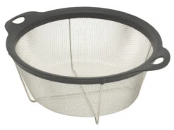 Oldenhof Staande Zwarte Zeef Rond 28 Cm Rvs Kunststof Zwart