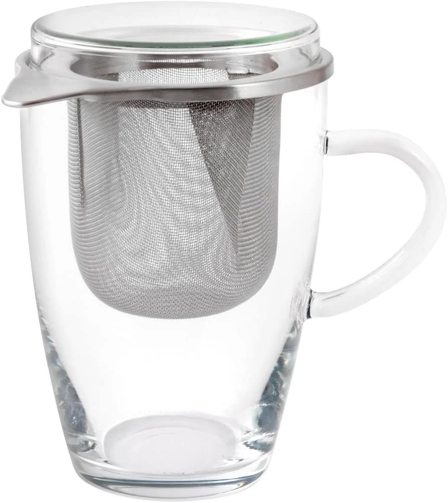 Oldenhof Lyra Theeglas Met Zeef En Deksel 350 Ml Glas Rvs 2-delig 1 Oldenhof Lyra Theeglas Met Zeef En Deksel 350 Ml Glas Rvs 2-delig