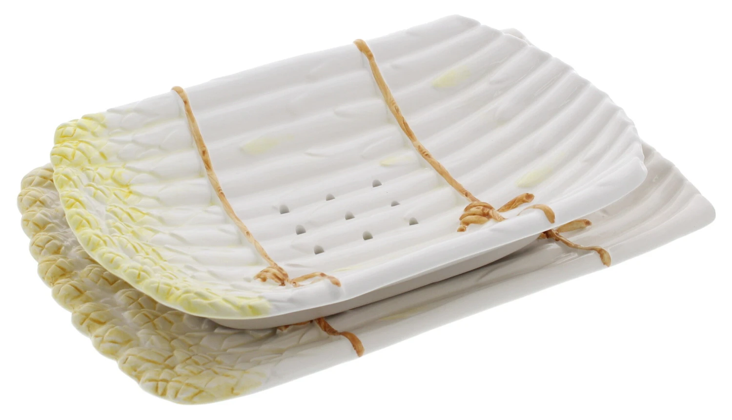 Oldenhof Uitlekschaal Met Onderbord Voor Asperges Aardewerk Geel 1 Oldenhof Uitlekschaal Met Onderbord Voor Asperges Aardewerk Geel