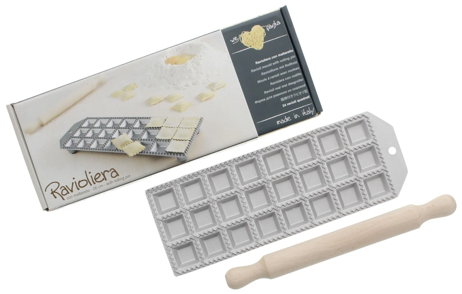 Oldenhof Ravioliplaat 24 Stuks Vierkant 32mm X 32mm Aluminium Met Deegroller In Geschenkverpakking 1 Oldenhof Ravioliplaat 24 Stuks Vierkant 32mm X 32mm Aluminium Met Deegroller In Geschenkverpakking