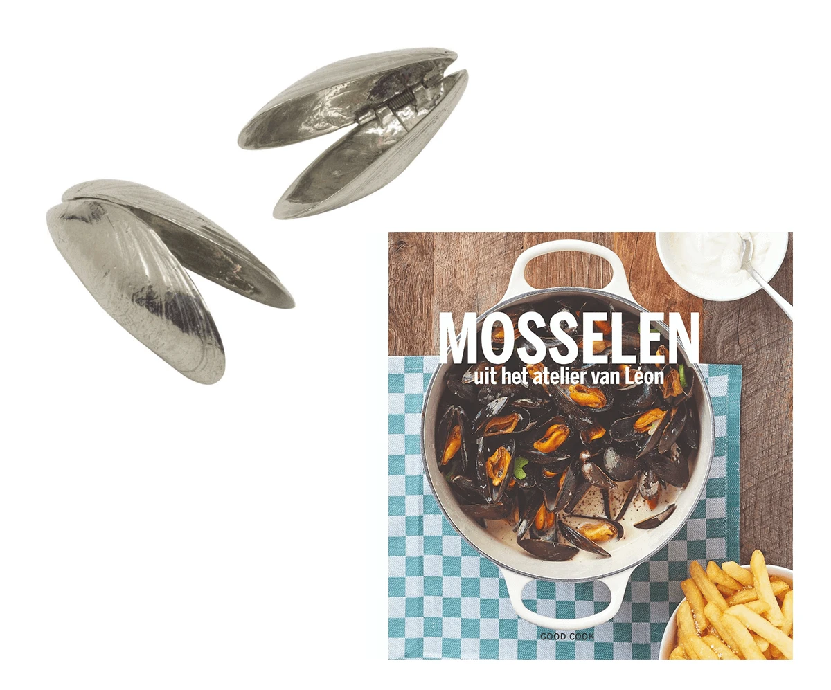Mosselen Uit Het Atelier Van Léon + Zeeuws Mosselbestek 2 Stuks 1 Mosselen Uit Het Atelier Van Léon + Zeeuws Mosselbestek 2 Stuks