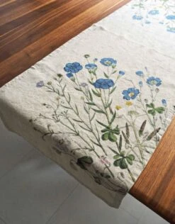 Oldenhof Flax Tafelloper 46 X 136 Cm Linnen -Oldenhof flax flowers linen country table runner linoroom 6
