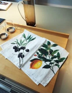 Oldenhof Olives & Lemon Handdoek 42 X 60 Cm Linnen 2 Stuks