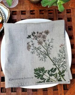 Oldenhof Herbs Servet 45 X 45 Cm Linnen 6 Stuks -Oldenhof linen napkins spice herbs floral linoroom 2