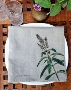 Oldenhof Herbs Servet 45 X 45 Cm Linnen 6 Stuks -Oldenhof linen napkins spice herbs floral linoroom 4
