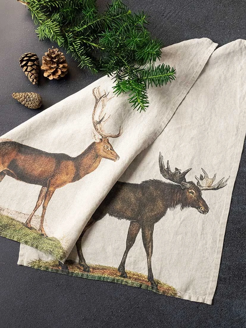 Oldenhof Deer & Moose Handdoek 42 X 60 Cm Linnen 2 Stuks 3 Oldenhof Deer & Moose Handdoek 42 X 60 Cm Linnen 2 Stuks - Afbeelding 3