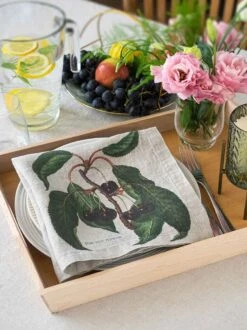 Oldenhof Fruits Servet 45 X 45 Cm Linnen 6 Stuks -Oldenhof linoroom napkins fruits vertical lowr9