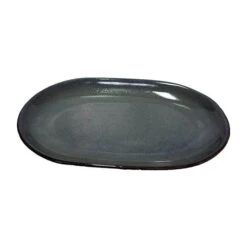 Oldenhof 1821 Ovale Serveerschaal ø 23 X 16 Cm Aardewerk Olijfgrijs