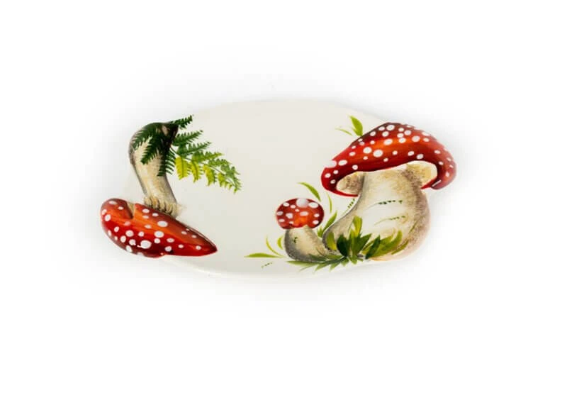 Oldenhof Ovale Schaal Paddenstoel Medium Rood/wit 1 Oldenhof Ovale Schaal Paddenstoel Medium Rood/wit