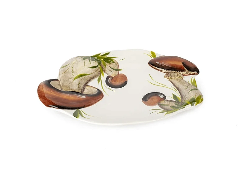 Oldenhof Grote Ovale Schaal Paddenstoelen Bruin 1 Oldenhof Grote Ovale Schaal Paddenstoelen Bruin
