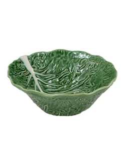 Bordallo Koolblad Diepe Saladeschaal ø 29 Cm Aardewerk Groen