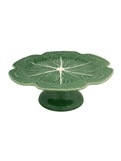 Bordallo Koolblad Taartplateau ø 31 Cm Aardewerk Groen